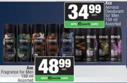 Spar Axe Aerosol Deodorant for Men Assorted offer