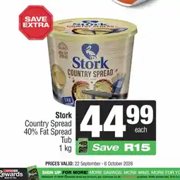 Spar Stork Country Spread 40% Fat Spread offer