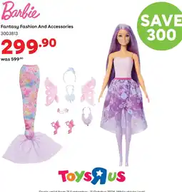ToysRUs Barbie Fantasy Fashion And Accessories offer