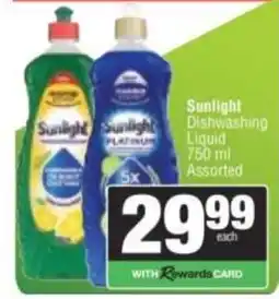 Spar Sunlight Dishwashing Liquid 750 ml Assorted offer