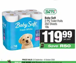 Spar Baby Soft 2 Ply Toilet Rolls offer