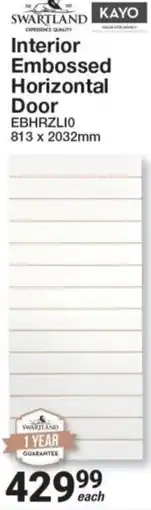 Mica Swartland Interior Embossed Horizontal Door offer