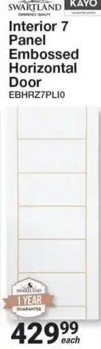 Mica Swartland Interior 7 Panel Embossed Horizontal Door offer