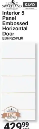 Mica Swartland Interior 5 Panel Embossed Horizontal Door offer
