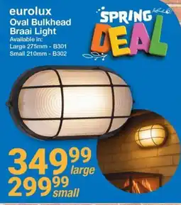 Mica eurolux Oval Bulkhead Braai Light offer