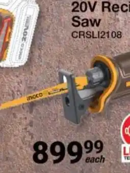 Mica Incco 20V Reci Saw offer