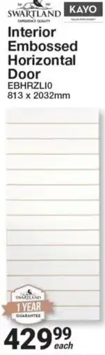 Mica Swartland Interior Embossed Horizontal Door offer