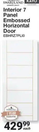 Mica Swartland Interior 7 Panel Embossed Horizontal Door offer