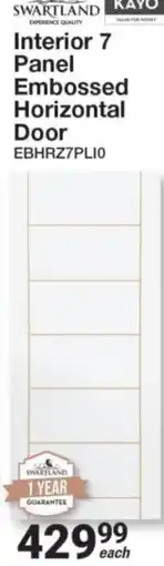 Mica Swartland Interior 7 Panel Embossed Horizontal Door offer