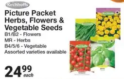 Mica Kirchhoff's Picture Packet Herbs, Flowers & Vegetable Seeds Assorted offer
