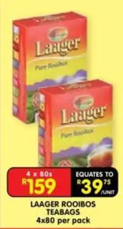 Shoprite Laager Rooibos Teabags offer