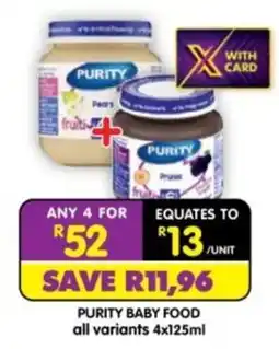 Shoprite PURITY BABY FOOD offer