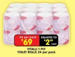 Shoprite VITALLI 1-PLY TOILET ROLLS offer