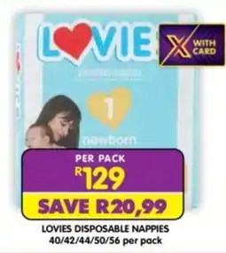 Shoprite LOVIES DISPOSABLE NAPPIES offer