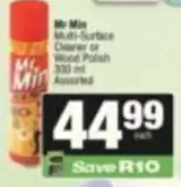 SuperSpar Mr Min Multi-Surface Cleaner or Wood Polish Assorted offer