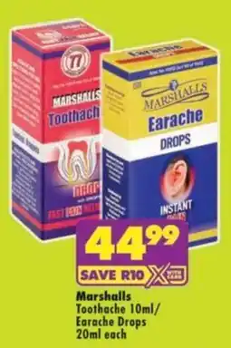 MediRite Marshalls Toothache Drops / Earache Drops offer