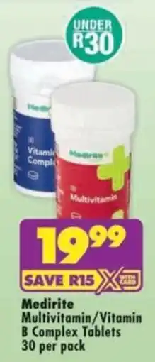 MediRite Medirite Multivitamin/Vitamin B Complex Tablets offer