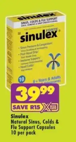 MediRite Sinulex Natural Sinus, Colds & Flu Support Capsules offer