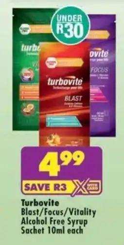 MediRite Turbovite Blast/Focus/Vitality Alcohol Free Syrup Sachet offer