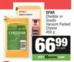 KwikSpar SPAR Cheddar or Gouda Vacuum Packed Cheese offer