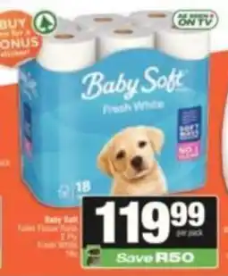 SuperSpar Baby Soft Toilet Tissue Rolls Fresh White offer