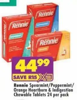 MediRite Rennie Heartburn & Indigestion Chewable Tablets offer