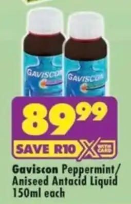 MediRite Gaviscon Peppermint/Aniseed Antacid Liquid offer