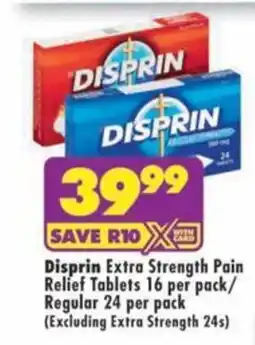 MediRite Disprin Extra Strength Pain Relief Tablets offer
