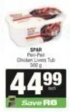 SuperSpar SPAR Peri-Peel Chicken Livers Tub offer
