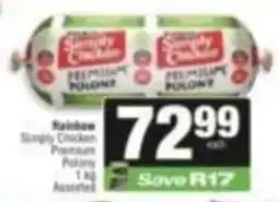 SuperSpar Rainbow Simply Chicken Premium Polony Assorted offer