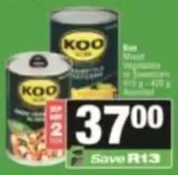 SuperSpar KOO Mixed Vegetables or Sauces Assorted offer
