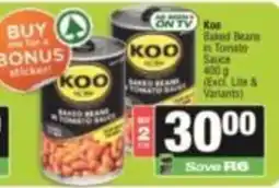 SuperSpar KOO Baked Beans in Tomato Sauce offer