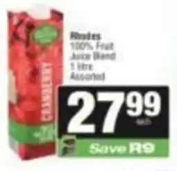 SuperSpar Rhodes 100% Fruit Juice Blend Assorted offer