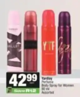 SuperSpar Yardley Perfume Body Spray for Women Assorted offer