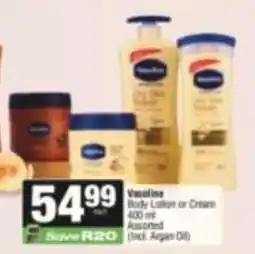 SuperSpar Vaseline Body Lotion or Cream Assorted offer