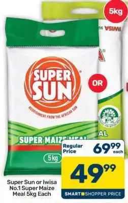 Pick n Pay Hypermarket Super Sun or Iwisa No.1 Super Maize Meal 5kg offer