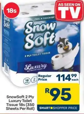 Pick n Pay Hypermarket SnowSoft 2 Ply Luxury Toilet Tissue 18s offer