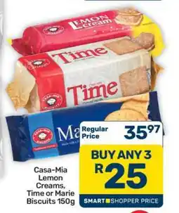 Pick n Pay Hypermarket Casa-Mia Lemon Creams, Time or Marie Biscuits 150g offer