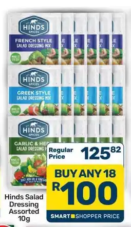 Pick n Pay Hypermarket Hinds Salad Dressing Assorted 10g offer