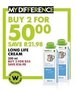 Woolworths LONG LIFE CREAM offer