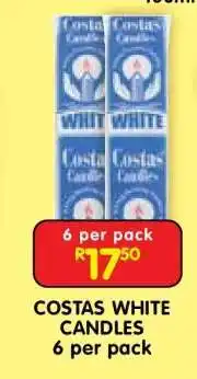 Shoprite COSTAS WHITE CANDLES offer
