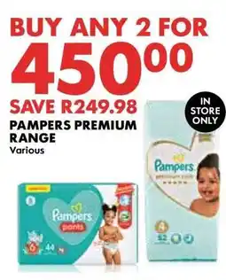 Woolworths Pampers Premium Range offer