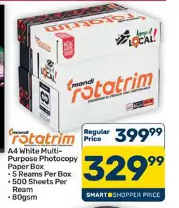 Pick n Pay Hypermarket Mondi Rotatrim A4 White Multi-Purpose Photocopy Paper Box offer