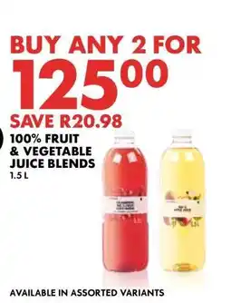 Woolworths 100% Fruit & Vegetable Juice Blends offer