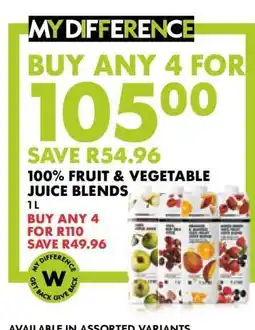 Woolworths 100% Fruit & Vegetable Juice Blends offer
