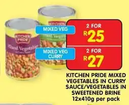 Shoprite KITCHEN PRIDE MIXED VEGETABLES IN CURRY SAUCE/VEGETABLES IN SWEETENED BRINE offer