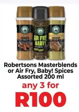 Food Lover's Market Robertsons Masterblends or Air Fry, Baby! Spices offer