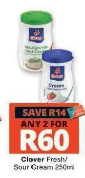 Checkers Clover Fresh/Sour Cream 250ml offer