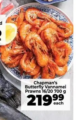 Food Lover's Market Chapman's Butterfly Vannamei Prawns 16/20 700 g offer