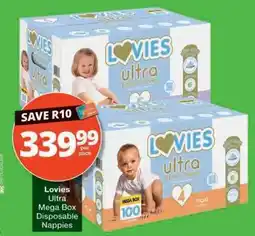 Checkers Lovies Ultra Mega Box Disposable Nappies offer